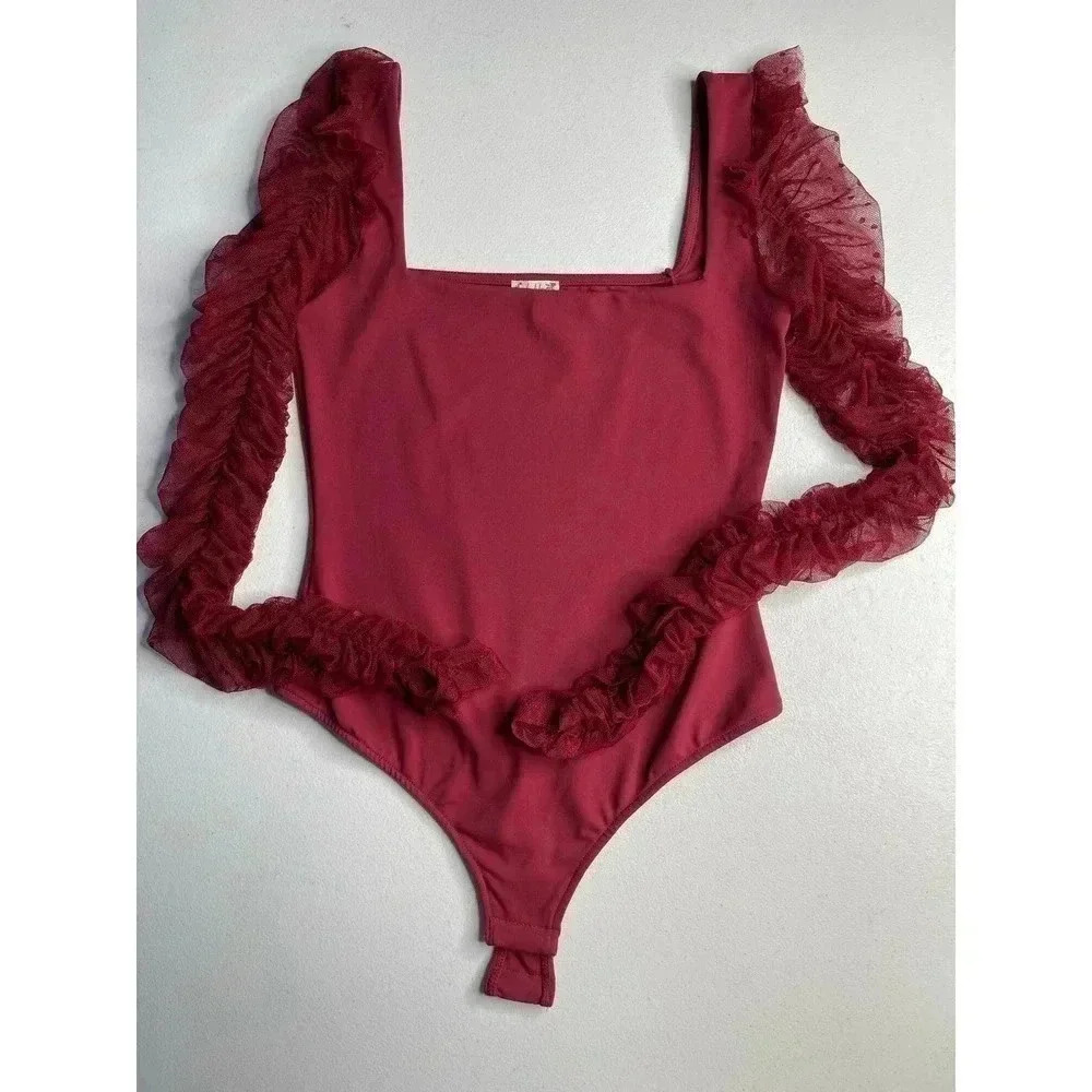 Intimately by Free People Must be love bodysuit wine size S - Picture 5 of 10
